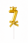 Cake star Dortová svíčka s "korunkou" zlatá č.7