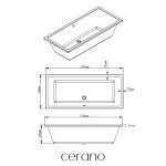CERANO - Vana akrylátová Elisa - obdélníková - bílá - 170x80x40 CER-017203