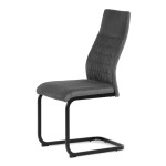 Židle jídelní, šedá látka, černý kov