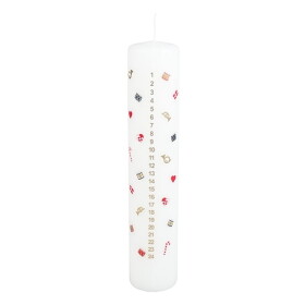 Det Gamle Apotek Adventní svíčka s čísly Classic Christmas 25 cm, červená barva, multi barva, vosk