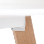 Jídelní stůl 80x80x75 cm, MDF, bílý matný lak, masiv buk