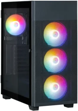 Zalman S5 Neo černá / Skříň / ATX / 4x 120mm RGB / USB 3.2 Gen2 + USB 2.0 / bez zdroje / průhledná bočnice (S5 Neo Black)