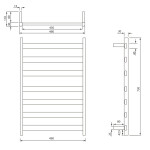 SAPHO - ELIAS elektrický sušák ručníků 490x730x110 105 W, černá mat EB550