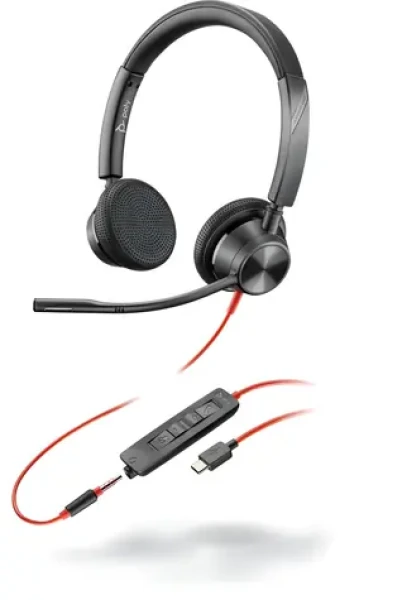 Poly Blackwire 3325 Microsoft černá / Náhlavní souprava / mikrofon / dvě sluchátka / USB-C/A / 3.5mm jack (214017-101)