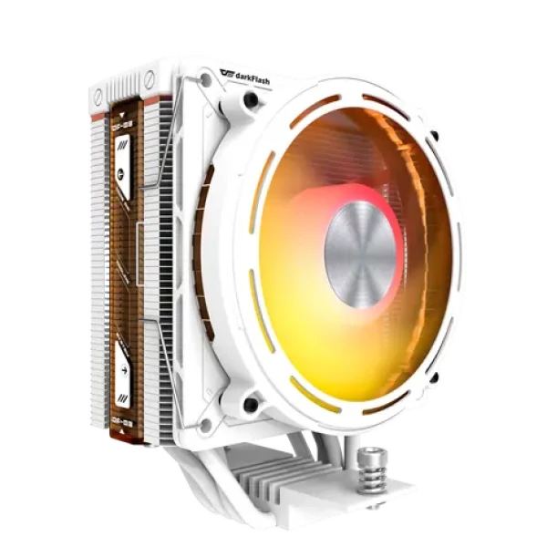 DarkFlash E400 bílá / Chladič CPU / 1x 120 mm / ARGB podsvícení / 800-2000 RPM / 37 dB / Intel + AMD (E400 White)