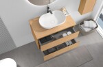 CERANO - Koupelnová skříňka Carole + deska pod umyvadlo Navira Slim - 18 mm - dub medový - 70x49,8x46 CER-8050BD82825