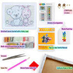 Antistresové omalovánky TSvetnoy TSvetnoy, LC006e, Diamond painting - diamantové malování, 20 x 30 cm, Medvídek a králíček