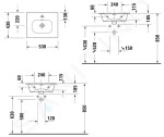 DURAVIT - Viu Umyvadlo 530x430 mm, s přepadem, s otvorem pro baterii, WonderGliss, bílá 23445300001