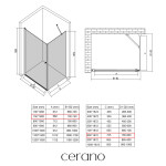 CERANO - Sprchový kout Antelo L/P - 6 mm - černá matná, transparentní sklo - 75x80x190 - otočný CER-482188