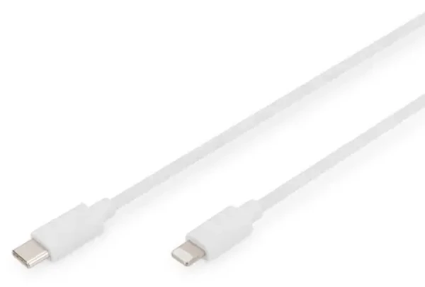 Digitus bílá / Nabíjecí a datový kabel / USB-C - Lightning / MFI / 2 m (DB-600109-020-W)