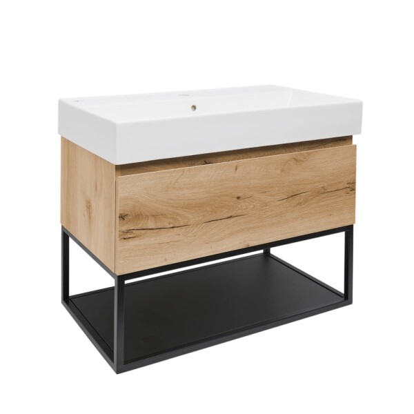 Koupelnová skříňka s umyvadlem SAT B-WAY 59x30x45 cm dub mat BWAY60OAKFU2 BWAY60OAKFU2