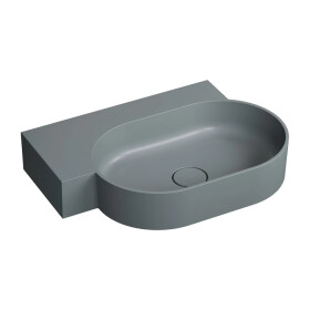 OMNIRES - OVO M+ umyvadlo na desku/závěsné - levé, 64 x 44 cm, ash grey mat; OVO645UWLAG