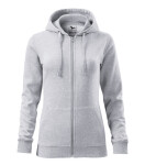 Trendy Zipper mikina dámská světle šedý melír XS
