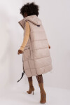 Béžová dlouhá vesta s kapucí SUBLEVEL