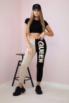 Dámské tepláky s nápisem QUEEN černý UNI