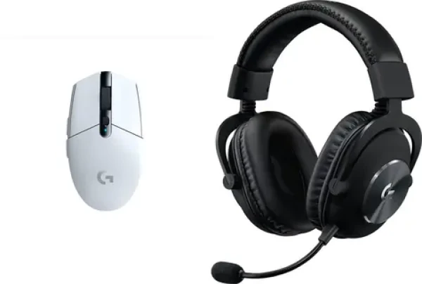 Logitech G305 Lightspeed bílá + G Pro X černá / Herní sada / bezdrátová myš 12000dpi + headset