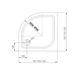 CERSANIT/S - SPRCHOVÝ KOUT ČTVRTKRUH 90x90 TRANSPARENT SKLO + VANIČKA S162-010-SET1