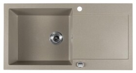 SAPHO - Granitový vestavný dřez s odkapem, 97x50cm, béžová GR1612