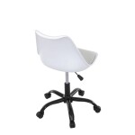 Židle kancelářská, bílá plastová skořepina, sedák bílá látka, kovový kříž