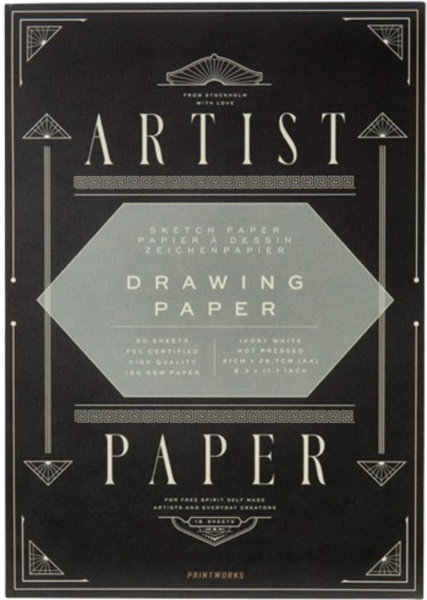 Printworks Printworks, PW00573, Drawing paper, blok papíru slonová kost, A4, 150 g, 50 listů