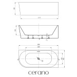 CERANO - Vana akrylátová Bianco - volně stojící - asymetrická - pravá - bílá lesklá - 180x80x58 CER-674911