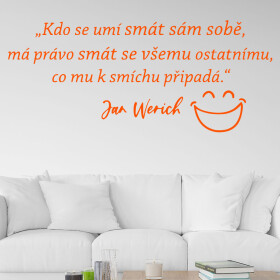 Samolepka Slogan Jana Wericha Barva: oranžová, Velikost: 80 x 34 cm