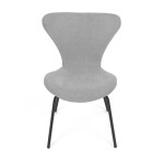 Židle jídelní, stříbrná látka, nohy černý kov