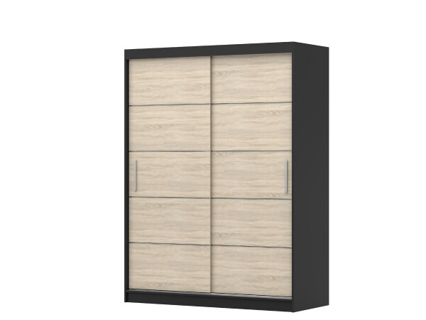 Šatní skříň Vista 06 Barva korpusu: Černá, Rozměry: 150 cm, Dveře: Dub sonoma