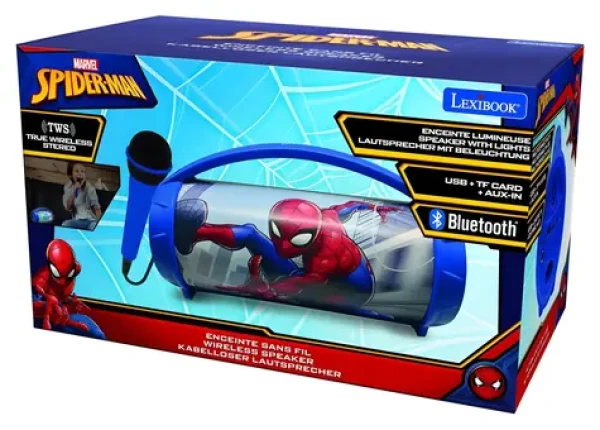 LEXIBOOK Bluetooth reproduktor Spiderman / s mikrofonem / svítící design (BTP585SPZ)