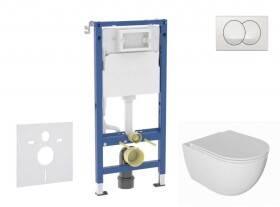 GEBERIT - Duofix Set předstěnové instalace, klozetu Oudee a sedátka softclose, tlačítko Delta, bílá SANI11CA3136B