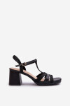 Dámské sandály na podpatku z ekokože černé Lyana 36