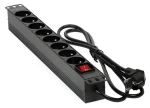 MHPower PDU-FR4K8 černá / Rozvodný panel / 19" / 8x 230V / 16A / 4000W / kabel 1,8 m (PDU-FR4K8)
