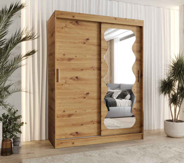 Šatní skříň Abi Spoti Rozměry: 150 cm, Barva korpusu + barva dveří: Dub artisan + Dub artisan