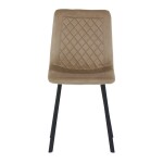 Židle jídelní, cappuccino samet, kov černý mat