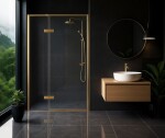 REA/S - Sprchové dveře Atlas 80 Brush Gold vpravo KPL-K4673