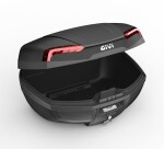 E46Nb Riviera kufr Givi černý Black edition (Monolock s vlastní plotnou), černé plexi, objem 47 lt