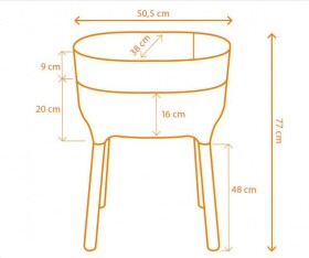 Vysoká pěstební nádoba Urbalive - antracit