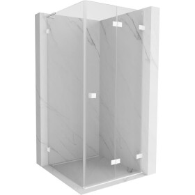 MEXEN/S - Lunar-F L sprchový kout skládací dveře pravá 70 x 70, transparent, bílá 836L-070-070-20-00-P