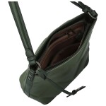 Trendy dámská koženková kabelka na rameno Faina, tmavě zelená