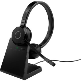 Jabra Evolve 65 TE Link390a UC Stereo Sluchátka On Ear Bluetooth® černá headset, Indikátor nabití Počítače