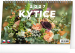 Stolní kalendář 2027 Notique Kytice CZ/SK, 23,1 x 14,5 cm