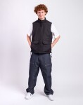 Taion Non Down Military Reversible Boa Hi Neck Vest BLACK×BLACK L
