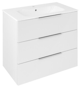 SAPHO - CIRASA umyvadlová skříňka 79,8x75x46cm, 3x zásuvka, bílá lesk CR831-3030