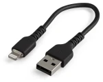 StarTech odolný kabel USB-A na Lightning černá / Datový kabel / aramidová vlákna / 0,15 m (RUSBLTMM15CMB)
