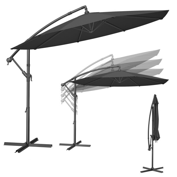 Zahradní slunečník, šedý, kov, ASL-E1116 GREY