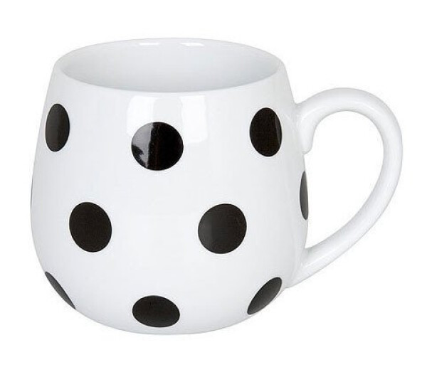 Hrnek buclák - Bílý s černými tečkami / Black and White Dots