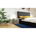 Čalouněná postel Tegan 120x200, šedá, vč. matrace a topperu