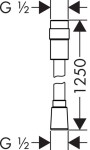 HANSGROHE - Hadice Sprchová hadice Isiflex 125 cm s regulací průtoku, chrom 28249000