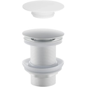Cerano Umyvadlová výpusť, 5/4“ click-clack bez přepadu + kryt z litého mramoru, bílá matná, CER-431752