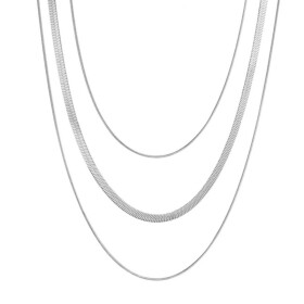 Trojitý ocelový náhrdelník Simona - chirurgická ocel, Stříbrná 38 cm + 5 cm (prodloužení)